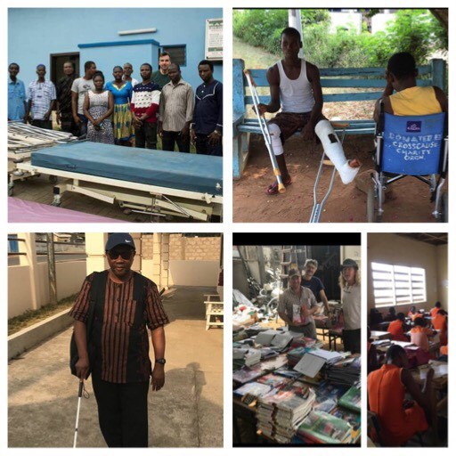 Donations of hospital beds, wheelchairs, canes for the blind, walking aids and 5000 schoolbooks in Ghana!!