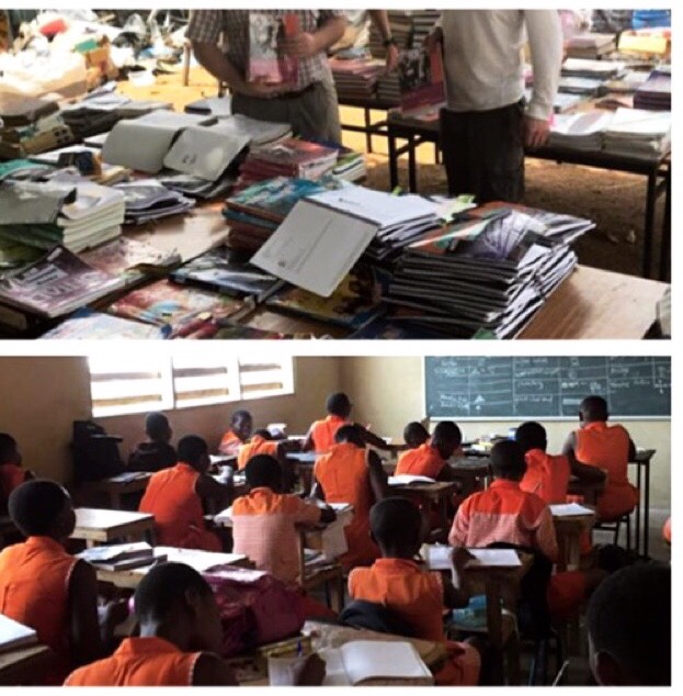 Donated schoolbooks Ghana